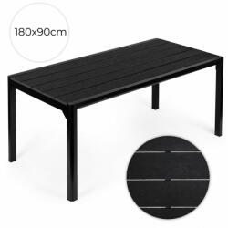 MultiGarden Kerti asztal, MultiGarden NSAK-180-1-1, fekete, 180 x 90 cm, 8 személyes, magasság: 74 cm, Polywood kompozit asztallap, porszórt acél váz, teherbírás: 100 kg (TF5356)