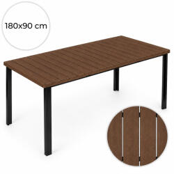 MultiGarden Kerti asztal, MultiGarden SAK-180-2-1, barna, 180 x 90 cm, 8 személyes, magasság: 74 cm, HDPE asztallap, porszórt acél váz, teherbírás: 100 kg (TF5360)