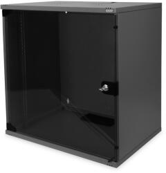 ASSMANN SOHO DN-19 12-U-S-SW 19" 12U 595x540x400mm lapraszerelt üvegajtós fekete fali rack szekrény