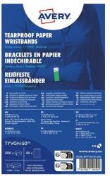 Avery Zweckform Brățară de identificare, rezistentă la rupere, 265x19 mm, AVERY ZWECKFORM "Tyvek", verde, 500 buc