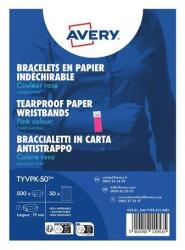 Avery Zweckform Brățară de identificare, rezistentă la rupere, 265x19 mm, AVERY ZWECKFORM "Tyvek", roz, 500 buc