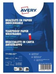 Avery Zweckform Brățară de identificare, rezistentă la rupere, 265x19 mm, AVERY ZWECKFORM "Tyvek", roșie, 500 buc
