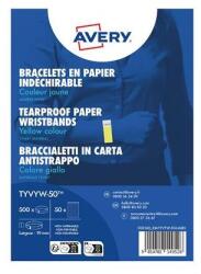 Avery Zweckform Brățară de identificare, rezistentă la rupere, 265x19 mm, AVERY ZWECKFORM "Tyvek", galbenă, 500 buc