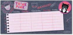  Think Pink, cicás órarend, 23x11cm, kétoldalas, Ars Una - pepita - 168 Ft