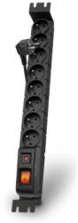 PremiumCord Acar S8 FA Rack cablu 1, 5 m, 8 prize, protecție la supratensiune, pentru rack, negru ppacars8-2rack