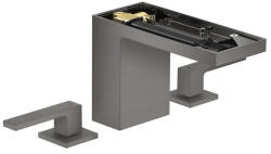 Hansgrohe MyEdition Mosdó csaptelep Push-Open leeresztővel, 3 nyílásos beépítés EcoSmart, csiszolt fekete króm/lemez nélkül 47072340 (47072340)