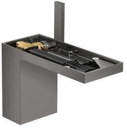 Hansgrohe MyEdition Mosdó csaptelep Push-Open leeresztővel, EcoSmart, szálcsiszolt fekete króm/lemez nélkül 47032340 (47032340)