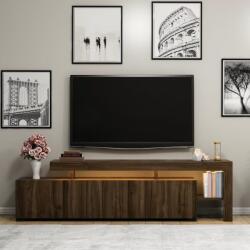  Beliz TV szekrény nappaliba 192x53x37 cm, dió, PAL 18mm, LED világítás - Ellenőrzött A · Re-Bloom