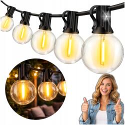  Led Kerti Fényfüzér Izzó Vízálló Lánc 20 M (GIRLANDA LED OGRODOWA NA LAMPKI ŚWIETLNA)