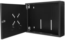 S-Link DVR szekrény - SL-DVR01 fali kivitel (450x350x100mm, ablakos, Flatpack, Fekete) (42894) - alarmkucko