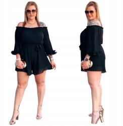 Cavaricci Pliszé overál Rövid Plus Size Nagy méret Cavaricci Női Fekete (Kom-03)