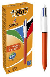 BIC Golyóstoll, 0, 3 mm, nyomógombos, négyszínű, BIC "4 Colours Fine (BC982867) - tintasziget