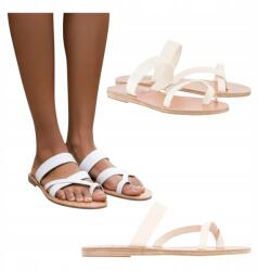 Seastar Női Flip-flop papucs Bőr Klasszikus Lapos Kényelmes Könnyű Fehér 37 (SU091 wiosenne letnie na co dzień 37 38 39 40)