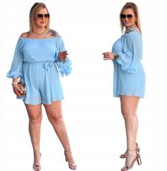Cavaricci Pliszírozott overál Rövid Plus Size Nagy méretek Cavaricci Női Kék (Kom-03)