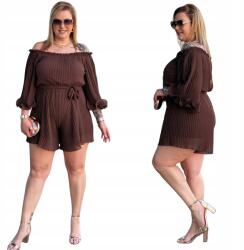 Cavaricci Pliszé overál Rövid Plus Size Nagy méret Cavaricci Női Csokoládé (Kom-03)