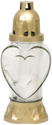 Zniczplast Mécses Heart, üveg, 28 óra, 25, 5 cm, sírra (STP012173275)
