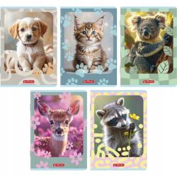 Herlitz Animals füzet A5 16k. 70g vonalas dupla színes Herlitz (400206377) (400206377)