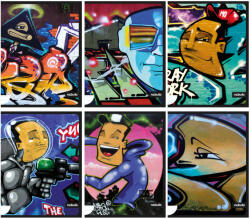 Nebulo Füzet Tűzött A/4 Vonalas 81-40 40 Lapos Graffiti Vegyes Mintákban (AAF167)