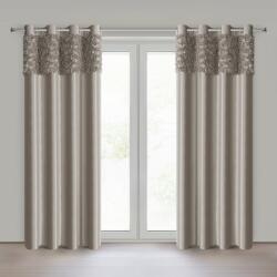 Takoy Draperie bej din velur, decorată cu aplicații 3D de trandafiri, 140x250 cm, cu inele - ROSES Eva Minge