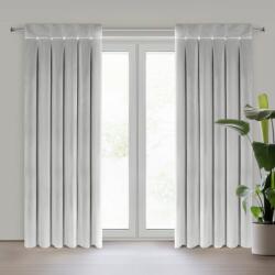 Takoy Ezüstszínű bársony függöny, mély redőkkel és gombokkal díszítve, 85×250 cm (kész méret), bújtatós kivitel - ALITA