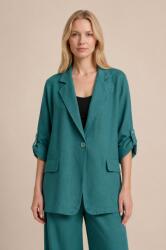 Shopika Sacou lejer din in turcoaz inchis, stil minimalist elegant Talie unica