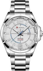 Curren Ceas barbatesc Quartz, Curren cu afisaj data si zi a saptamanii, Inox Ceas