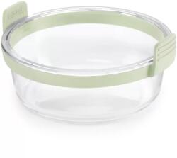 Lékué kerek üveg sütőtál Air Fryerbe, élelmiszeripari szilikon fogantyúval, 20.5x10x19.5cm, zöld (LK890345)
