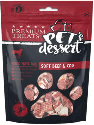  PET'S DESSERT PET'S DESSERT Soft, XS-XL, Vită și Cod, punguță recompense fără cereale câini, 80g