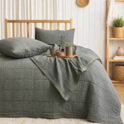Saheser® Set cuvertura din muselina 240x260 cm cu 2 fete de perna, Sortie Verde Kaki, Saheser Home