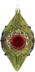 Clayre & Eef Set 6 globuri brad Craciun sticla verde rosie 8x7x15 cm (6GL5409)