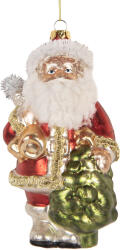Clayre & Eef Ornament brad Mos Craciun sticla multicolora 8x7x14 cm (6GL5410)