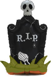PartyDeco Balon din folie XXL cu suport - Piatră funerară 74, 5 x 121, 5 cm