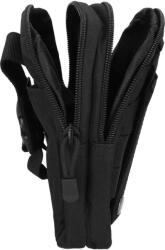 Dodaco Geanta tactica neagra 18 x 12 x 6 cm, cu centura tactica reglabila, sistem Molle, poliester Oxford, catarama metalica cu eliberare rapida, EDC, unisex