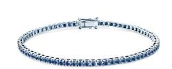 SAVICKI Brățară tennis din aur alb 585 cu safire albastre 1.480 ct 2, 3 mm 17 cm