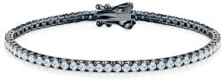 SAVICKI Brățară tennis din argint negru cu moissanite albe 2, 2 mm 21 cm