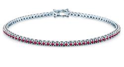SAVICKI Brățară tennis din aur alb 585 cu rubine 1.660 ct 2, 3 mm 19 cm