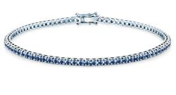 SAVICKI Brățară tennis din aur alb 585 cu safire albastre 1.660 ct 2, 3 mm 19 cm