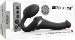 Strap On Me Strap-On Flexibil Multi Orgasm Bendable S Negru cu 3 Motoare și Telecomandă