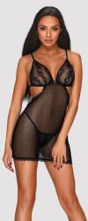 Obsessive OBS Furou cu Cupe Decupate și Tanga - Negru , L/XL