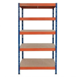 AR Shelving RIVET PRO nagy teherbírású állvány, 252×90×60 cm, 5 szint, forgácslap polccal, 260 kg/polc, kék-narancs