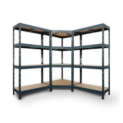 AR Shelving Fém polcos állvány sarokelem + 2 állvány, HDF polc, 180 cm