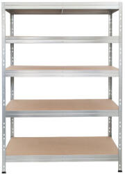 AR Shelving RIVET PRO nagy teherbírású állvány, 252×120×45 cm, 5 szint, forgácslap polccal, 260 kg/polc, horganyzott