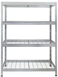 AR Shelving RIVET PRO nagy teherbírású állvány, 180×120×45 cm, 4 szint, acélrács polccal, 300 kg/polc, horganyzott