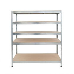 AR Shelving RIVET PRO nagy teherbírású állvány, 252×150×60 cm, 5 szint, forgácslap polccal, 260 kg/polc, kék/horganyzott