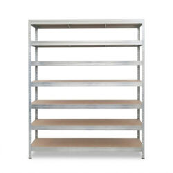 AR Shelving RIVET PRO nagy teherbírású állvány, 252×150×45 cm, 7 szint, forgácslap polccal, 260 kg/polc, kék/horganyzott