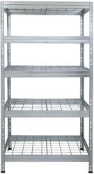 AR Shelving RIVET PRO nagy teherbírású állvány, 180×90×60 cm, 5 szint, acélrács polccal, 300 kg/polc, horganyzott