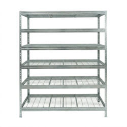 AR Shelving RIVET PRO nagy teherbírású állvány, 252×150×60 cm, 6 szint, acélrács polccal, 260 kg/polc, horganyzott