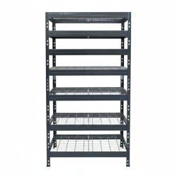 AR Shelving RIVET PRO nagy teherbírású állvány, 252×90×45 cm, 7 szint, acélrács polccal, 260 kg/polc, antracitszürke