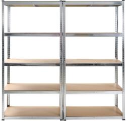 AR Shelving 2db nagy teherbírású polc 180x90x40cm, 5db HDF polclap, horganyzott