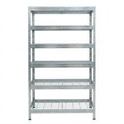 AR Shelving RIVET PRO nagy teherbírású állvány, 252×90×45 cm, 6 szint, acélrács polccal, 260 kg/polc, horganyzott